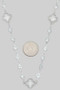 Long Crystal Clover Disc Beaded Necklace