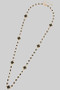 Long Crystal Clover Disc Beaded Necklace