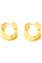 14 Karat Gold Sterling Silver Geo Hoop Earrings