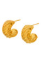 Gold Dipped Textured Mini Hoop Earrings