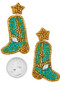 Western Boot Bead Earrings - #FEA407