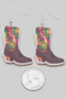 Multi Floral Boot Drop Earrings