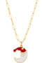 Crescent Moon Christmas Hat Pendant Necklace