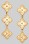 Tiered Textured Clover Drop Earrings