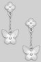 Clover And Butterfly Drop Earrings