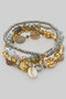 Four Piece Set Sea Charm Beaded Stretch Bracelet