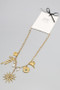 18K Gold Dipped Multi Charm Chain Necklace - #KN24427