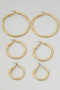 Three Pair Hoop Earring Set - #YE0102