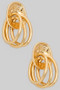 18K Gold Dipped Triple Layered Hoop Drop Earrings