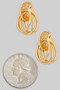 18K Gold Dipped Triple Layered Hoop Drop Earrings