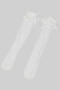 Sheer Polka Dot Pattern Calf Socks With Satin Bow