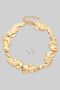 Textured Abstract Metal Link Necklace And Earrings