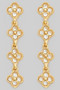 Gold Dipped Tiered Clover Drop Earrings