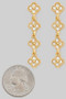 Gold Dipped Tiered Clover Drop Earrings