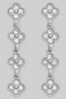 Gold Dipped Tiered Clover Drop Earrings
