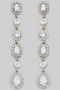 Tirered Multi Shape Cz Drop Earrings