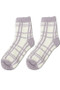 Plaid Fuzzy Ankle Socks