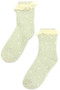 Fuzzy Dot Print Socks With Lacy Ruffles