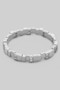 Textured Brass Ring With Dainty Cz Stones