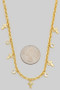 Dainty Cross And Cz Charm Chain Necklace