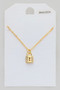 Dainty Cz Pave Lock Pendant Necklace