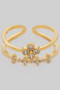 Rhinestone Pave Clover Two Row Ring