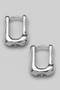 Round Square Huggie Earrings