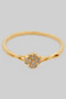 Brass Twist Ring With Cz Pave Clover