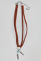 Western Feather Pendant Cord Necklace