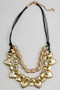 Bulky Layered Heart Pendant Cord Necklace