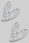 Stone Pave Heart Post Earrings 