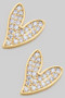 Stone Pave Heart Post Earrings 