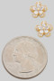 Stone Pave Flower Post Earrings 