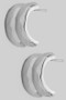Hammered Two Low Open Hoop Earrings