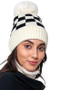 Checkered Beanie With Pom