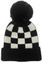 Checkered Beanie With Pom