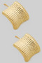 Textured Curved Square Post Earrings