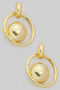 Metal Ring And Ball Drop Earrings