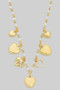 Multi Heart Charm Beaded Necklace