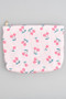 Cherry Print Corduroy Makeup Pouch