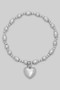 18K Gold Dipped Heart Charm Stretch Bracelet