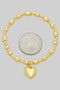 18K Gold Dipped Heart Charm Stretch Bracelet