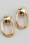Layered Oval Ring Door Knocker Earrings