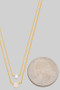 Brass Stone And Cz Charm Dainty Layered Necklace 