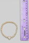 Heart Charm Elastic Beaded Bracelet