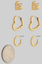 Three Pair Heart Hoop Earring Set