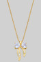 Cz Bow Pendant Necklace