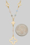Clover Pendant Y Shape Glass Beaded Necklace