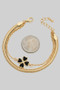 Clover Pendant Multi Chain Bracelet