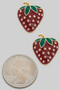 Strawberry Post Earrings With Cz